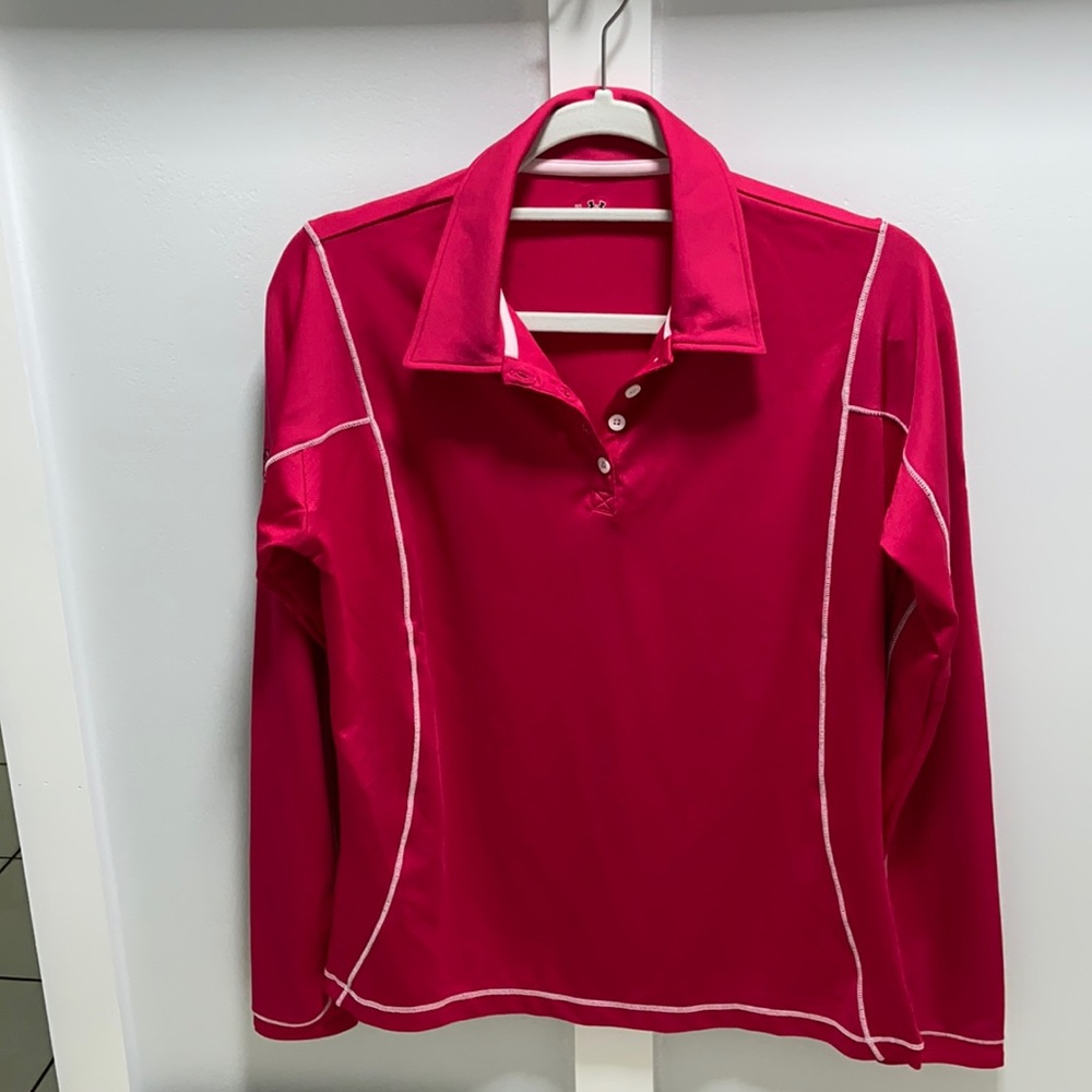 Under Armour, sport shirt, long sleeve, color pink, size L